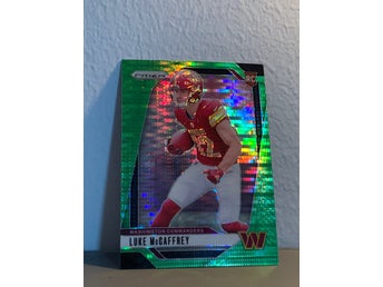 2024 Panini Prizm #367 Luke McCaffrey Neon Green Pulsar RC