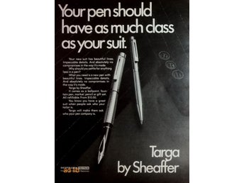 SHEAFFER - TARGA PEN, REKLAM TIDNINGSANNONS 1977