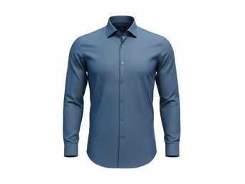 Calvin Klein Skjorta Herr UK Storlek XL Blå Polka Dot Slim Fit Långärmad