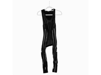 SKINS långa cykelbyxor bib tights dam L svart med vaddering