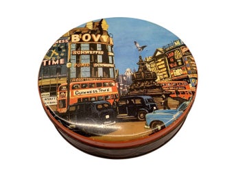 Carletti Plåtburk Rund London Motiv Retro Flerfärgad Metall Godisburk Vintage