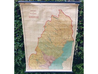 Järnvägs- och Postkarta över Norra Sverige 1918