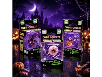 Cube Squeeze stressleksaker med Halloween-tema