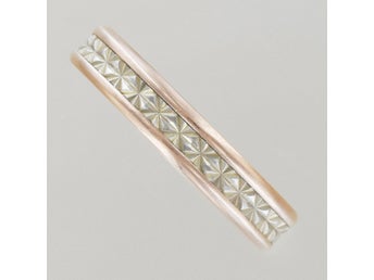 Ring röd/gulguld, Ø 21½ mm, bredd 4,5 mm, 18K, 5,1 gr