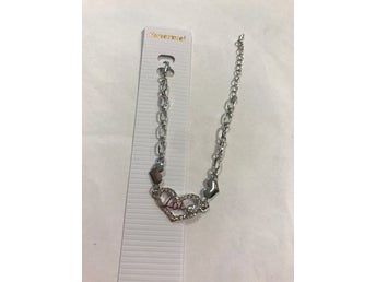 Silverplated Hjärtan Strass Armband med Love