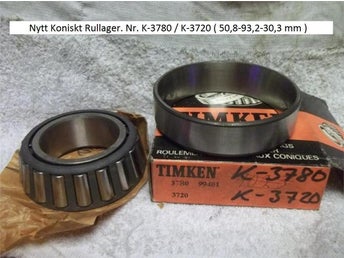 Nytt Koniskt Rullager. Nr. K-3780 / K-3720 ( 50,8-93,2-30,3 mm )