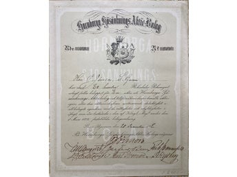 Hornborga Sjösänknings AB. 100 riksdaler 1872