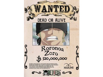 A3 Print - One Piece - Zoro Wanted