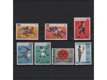 Ghana 1964 OS sport idrott 7v + 3v i otandat block
