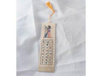 Bokmärke för böcker - Papyrus Hieroglyfiskt Alfabet Egypten - Vintage Läsmärke
