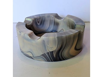 Art Deco GLIMMA GLASBRUK askkopp AGATGLAS cryopas 30 tal ETIKETTMÄRKT
