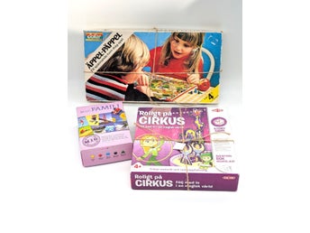 3 st retro- och familjespel - Brädspel - Sällskapsspel
