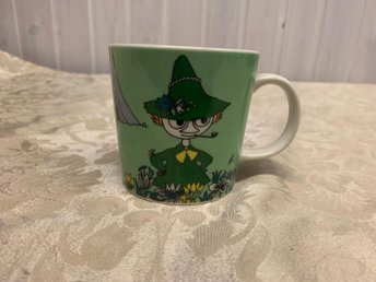 Arabia Oanvänd Mumin Moomin Muminmugg Snusmum.. (391192130 Muminmugg: Snusmumriken grön
