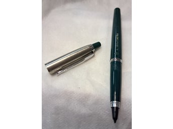 Vintage PARKER klassisk grön och silver kulspetspenna