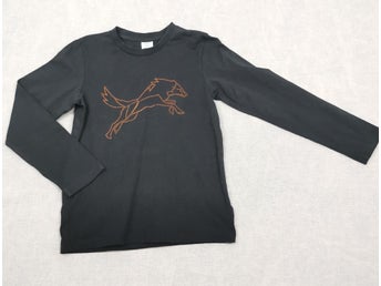 Polarn o Pyret, Strl 122/128, Långärmad tröja, Svart, Varg