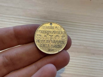 Ratos pipor pollett mynt-medalj - piptobak kuriosa Rare
