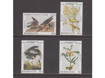 Barbados, Mi 638-41, Fåglar, Audubon, xx