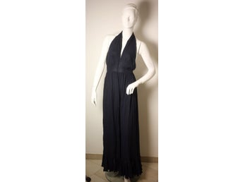 Italian vintage designer navy blue silk pantsuit-circa 1990s-EU 34/36-UK 6/8