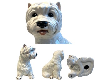 Glasprinsen - Figurin - Hundar - West Highland Terrier porslin Höjd 30 cm