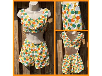 Retro vintage set 50-tal shorts linne