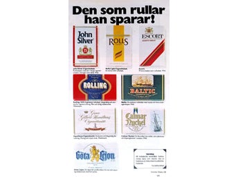 SVENSKA TOBAKS AB - RULLTOBAK, TIDNINGSANNONS 1984