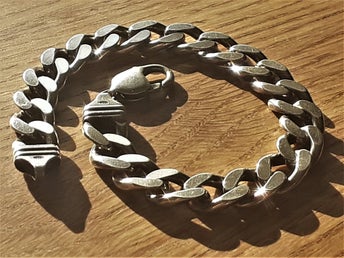 Fotlänk 10-11mm pansar i massiv 925 Sterling äkta