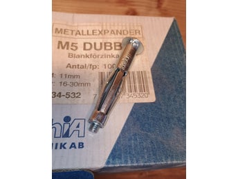 Metall expander M5 dubbel blankförzinkad, 200st