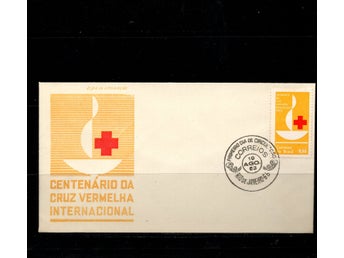 Brasilien Röda korset 100 år FDC med vinjett