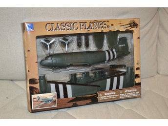 DC-3 Flygplan Bygg Själv Kit 8+ 21cm Newray WW2 Andra Världskriget Plast Ny
