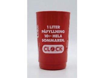 Retro Clock Hamburgerkedja & Coca-Cola – Stor 1-liters Mugg med Handtag (Nostalg