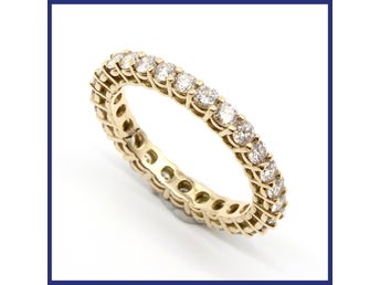 Ring, 18K guld, allians, naturliga briljantslipade diamanter (1,6ct, stl 17,1mm)