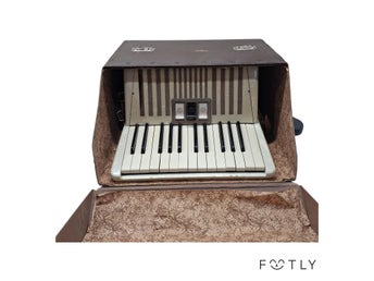 Hohner Student IVM Dragspel Vintage Vit Pianoackordion Med Väska Drag Spel Retro