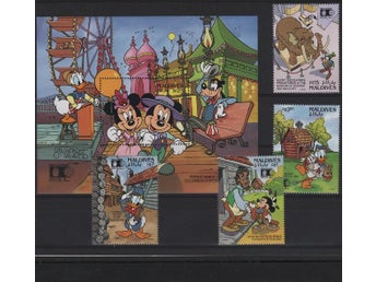 Maldiverna 1992 Disney USA 4v + block