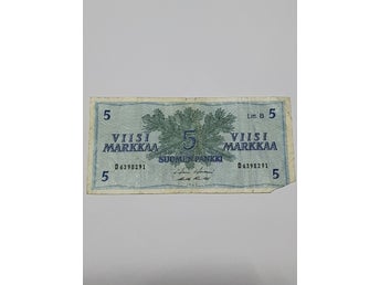 Finsk Sedel - 5 Markkaa