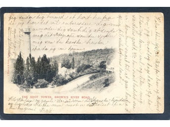 The Shot tower Brown's river road Vykort från Tasmanien Australien 1903