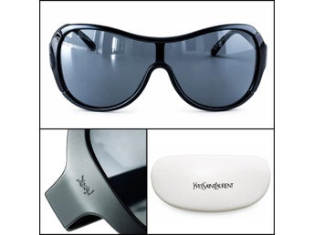 Yves Saint Laurent 2015/S Solglasögon för kvinnor Black Mask Green/Grey Rare
