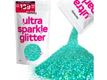 NYTT Hemway Turkosblått holografiskt fint ultraglitter