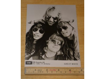 Äkta svenskt pressfoto Great White oktober 1986