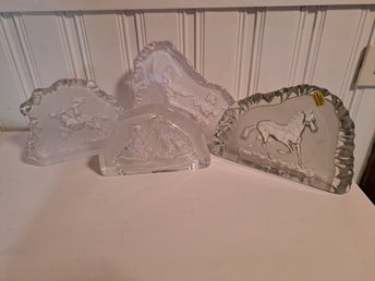 4 Art Glass Figures – incl. Hansaglas (Decorative Set)