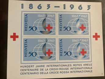 Switzerland 1963 Souvenir sheet 100 years Red Cross MNH