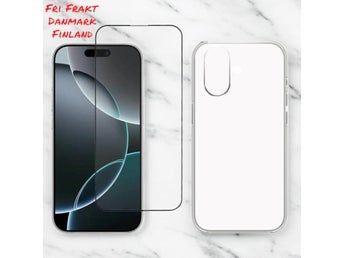 [Paket] iPhone 16 Plus - Transparent Skal + 9H Härdat Glas Skärmskydd
