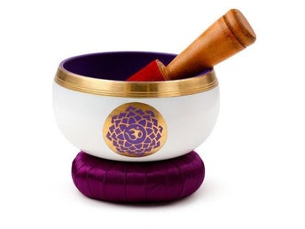Klangskål - Chakra nr 7, violett (Kron/Sahaswara) singing bowl, meditation, yoga