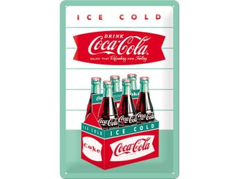 Coca Cola Ice Cold - Plåtskylt 20 x 30 cm.