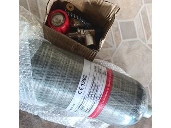 4500psi/300Bar 4,7L kolfibercylinder med ventil, högtryckstank för dykning
