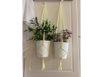 Amplar för blomkrukor ljusgula, makramé, växt, plants (16-20 cm)