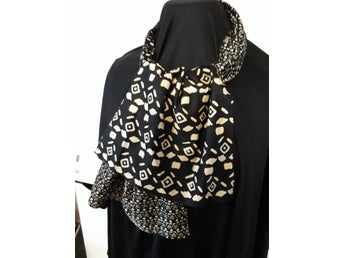 scarf TRICEL 60-tal SVART/BEIGE !