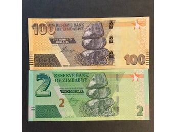 Sedlar från Zimbabwe 2019, 2020 UNC