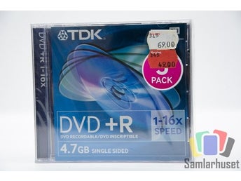 5-Pack TDK DVD +R 4,7GB 1-16x Speed - CD CD-Skiva - Skiva + R