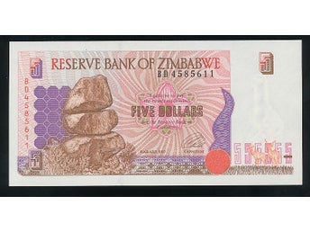 1994 Zimbabwe 5 Dollars se bild