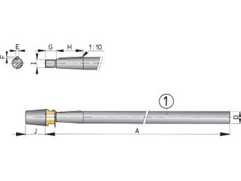 Duplex propelleraxel L1180 mm x D30 mm